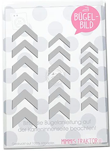 Bügelbild 3 Stk. Reflektor Streifen Pfeile bis 12 cm SILBER Aufbügler Applikationen Bügelsticker für Stoffe Textilien Kinder zum Aufbügeln