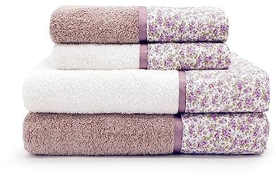 CREOLE Set di asciugamani da bagno, Nizza cipria, 4 unità