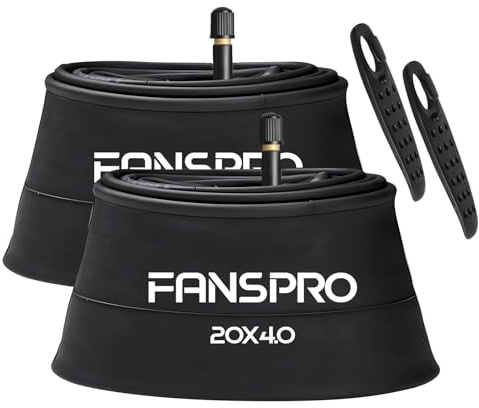 FANSPRO 2 Stück 50,8 cm Fat Bike Schläuche, 20 x 4,0 Zoll Heavy Duty Fahrradschlauch mit 2 Reifenhebern, 20 x 4,0 AV 32 mm Schrader-Ventil, Premium-Butyl-Schlauch für E-Bike, Elektro/Mountainbike