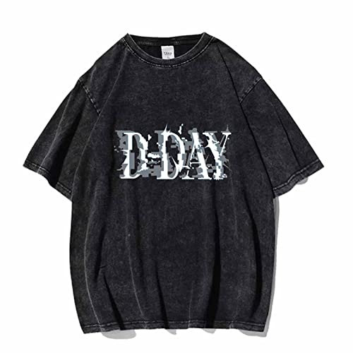 Suga D-Day Album Merch T-Shirt Vintage Distressed Decolor Dirty-geliebtes Baumwoll-Lose T-Shirt C-M