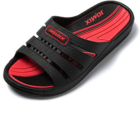 JOMIX Ciabatte Donna Estive Comode Ciabatte Mare Donna Pantofole Gomma Morbida Casa Piscina Spiaggia Bagno SD8060 (Nero, 36)