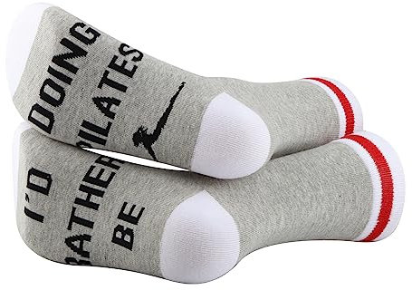 G2TUP 2 Paar Pilates Geschenk Socken I'd Rather Be Doing Pilates Socken Pilates Liebhaber Socken Pilates Instructor Socken, I'd Rather Be Doing Pilates 2p, Medium