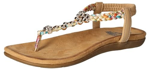 2Go Fashion Damen 8018-819 Flache Sandale, beige, 40 EU