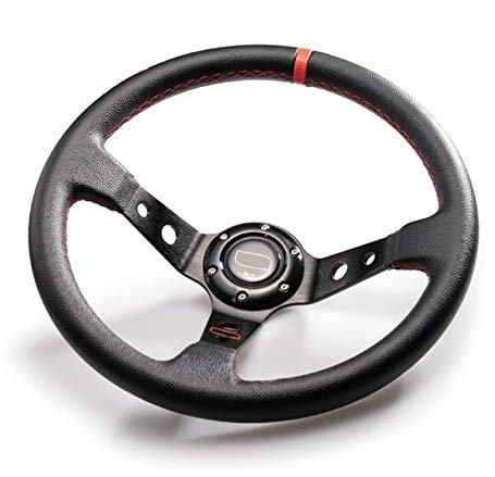 Sportlenkrad Universal 6-Loch-Rennsteuerrad 14 Zoll 350mm PVC Driften Auto Sport Lenkrad Aluminiumrahmen leichtes Gewicht SportlenkräDer (Color : Pink stripe)