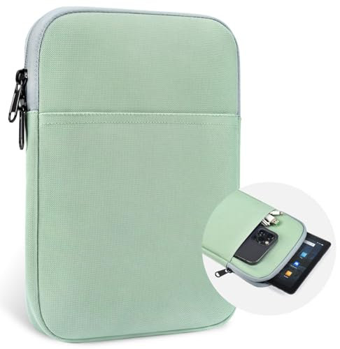 8 Inch Tablet Sleeve Case for 8 Amazon Kindle Fire 8/Fire 8 Plus 2022, 8.7 Galaxy Tab A7 Lite/Tab A9, iPad Mini 7 6 8.3, iPad Mini 5 4 3 2 1 7.9, Tab M9 M8 Carrying Bag(Green)