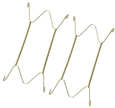 Pleayietoopiatiey 2 ganci invisibili da parete per piatti, a forma di W, 17,8 cm, 2 pezzi