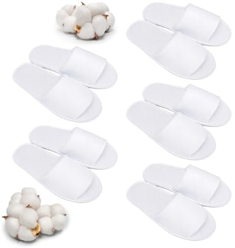 KARELLS Chausson Invités, Pantoufles Hôtel, 5 Paires à Semelles Souples, Bout Ouvert Lavable Et Réutilisables, Chaussons D'invités, Pantoufle Maison Unisexes