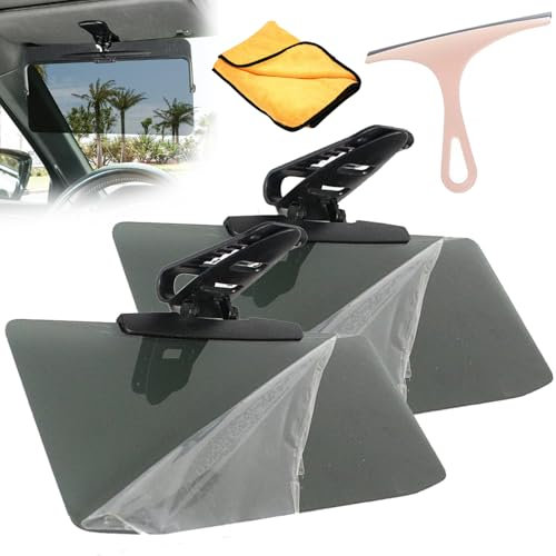 Universal Car Sun Visor with Polarized Glare Protection, Visor Extender Attachment for Car Visor, Sun Visor Extender for Car, Sun Glare Blocker for Driving, Anti Glare Sun Visor for Car (2PCS)