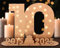 Giftota 2025 Livre d'or en Bois pour Femmes et Hommes - Numéro 10 Cadeau en Argent - Cadeau de 10e Anniversaire avec LED Lumières - 10e Décorations en Bois - Panneau de Bois - Cadeau Personnalisable