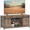 HOMCOM TV-Schrank, Fernsehtisch für Fernseher bis zu 60 Zoll, Lowboard mit 2 Schränken und 2 Regalebenen, Fernsehschrank für Wohnzimmer, 120 x 40 x 54 cm Braun