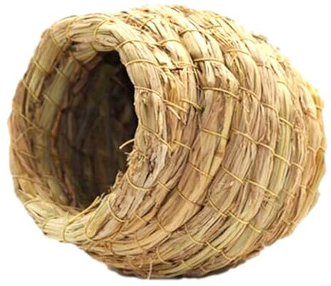 Generisch Paja para pájaros | de pájaros hecho a mano para periquitos, de pájaros, jaula de pájaros de fibra natural, refugio para loros, campana colgante para periquitos