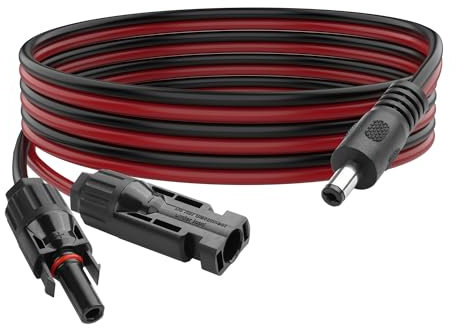 YACSEJAO 4.9FT/1.5M Solar Panel Connector to DC 5.5x2.1mm Power Extension Cable 16AWG for Solar Panels and Portable Power Stations
