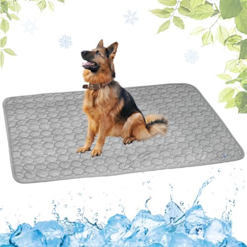 LEZUAN Cooling Mat for Dogs and Cat, Heat Relief Pet Cooling Mat for Crates, Kennels and Beds - Portable and Washable(Grey,70x100cm)