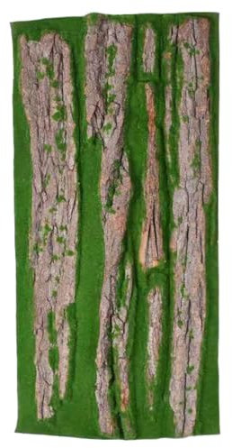 Künstliche Rinde, Künstliche Rinde für den Innenbereich Rohr Dekoration Kunstmoos, Gefälschte Baumrinde Grün Moos für Hochzeit Dekoration Wasserpfeife Säulenabdeckung Gras Wand (Grün,50*100 cm)