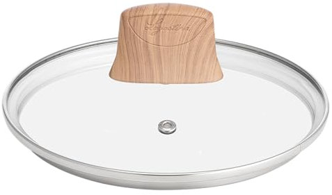Lagostina Vivissima, Coperchio per Pentole in Vetro, Con Valvola per Fuoriuscita Vapore e Bordo in Acciaio, Impugnatura Comoda, Diametro 18 Cm