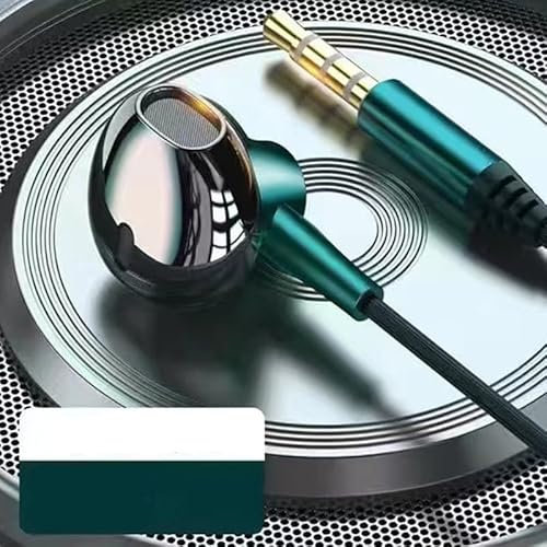 Auriculares con cable para dispositivos Samsung que ofrecen una rica experiencia de sonido estéreo (3.5 verde)