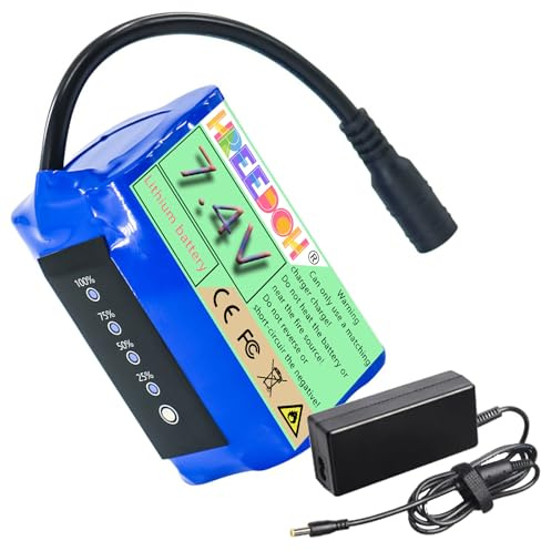 FREEDOH 7.4V Lithium Battery 7.4V Rechargeable Battery 5200mAh 9600mAh 12000mAh 15000mAh 18000mAh with Charger for Fishing Bait Boat,7.4V9600mAh