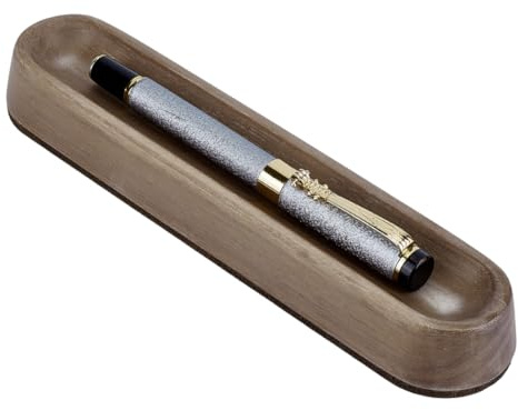 BENECREAT Stiftablage Aus Walnussholz Langer Ovaler Bleistifthalter Aus Holz Schreibtisch Organizer Aus Holz Büro Und Schulbedarf Geschenk Für Schüler Lehrer Schriftsteller (Kaffee 17.5x2.5x0.8cm)