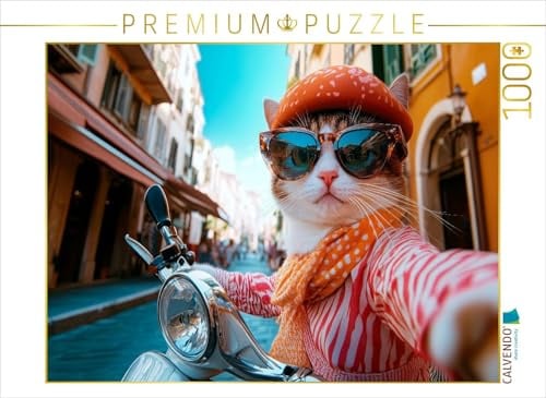 Puzzle · Katzendame und das italienische Flair | La dolce vita · 1000 Teile · Lege-Größe 64 × 48 cm · CALVENDO Puzzle