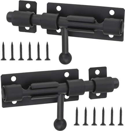 Lot de 2 boulons coulissants portables robustes de 10 cm fabriqués en acier inoxydable avec boulons de 10 mm faciles à installer