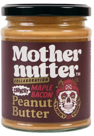 Wild & Fruitful MOTHERNUTTER Maple & Bacon Crunchy Peanut Butter (280g) | 100% Natural, Vegan, Gluten-Free | Hand-Made in Cumbria