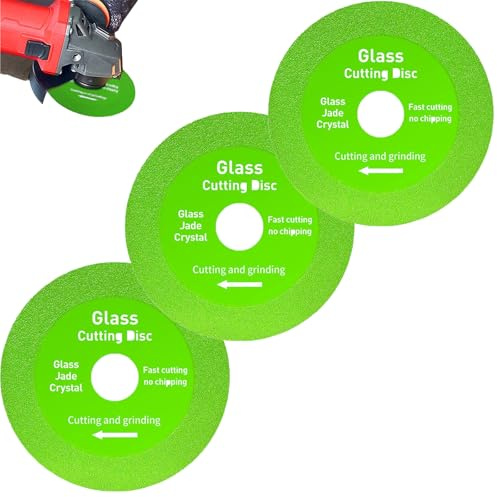 3 Pezzi Disco da Taglio, 115 mm x 22,23 mm Disco Diamantato Lama, Glass Cutting Disc per Angle Grinder, Diamantati Lama per Smerigliatrice Angolare, Marmo, Vetro, Cristallo,Taglio