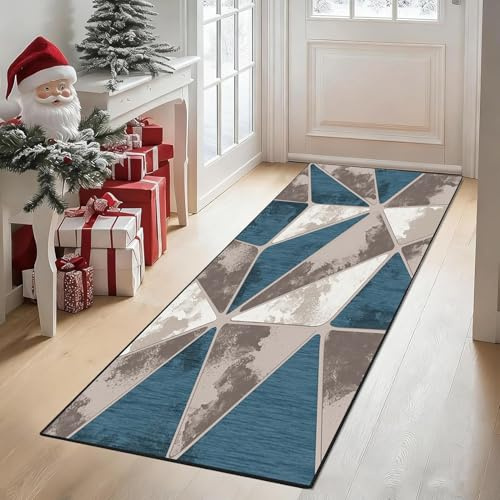 CONGCLI Teppich Wohnzimmer 70 x 185 cm Absorbierend, Dauerhaft & Antistatisch, rutschfest Pflegeleicht Läufer Teppich für Flur für Wohnzimmer Flur Büro Schlafzimmer Küche, A