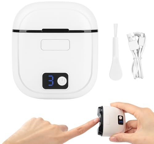 Upgraded Electric Nail Clippers - 3 Speeds Automatic Nail Cutter, Quiet Fingernail Trimmer with LED Light and Hidden Nail Scraps Box, Portable Toenail Clipper for Kids and Adults, White