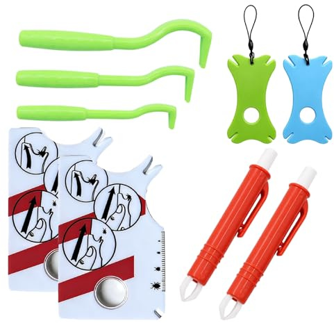 BrKern 9 Pcs Zeckenkarte, Zeckenentferner Set, Zeckenschlinge & Zeckenstift, Zeckenentferner Hund mit Aufbewahrungsbox