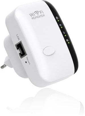 WiFi Extender, WiFi Booster, WiFi Extender Booster Repeater with Ethernet Port, 300Mbps WiFi Extender Booster for Home, Easy WPS Setup, Dual Mode, UK Plug, Compact White Design