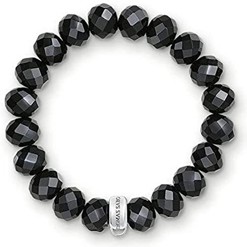 Thomas Sabo Damen-Armband 925 Silber Synthetischer Saphir schwarz 17.5 cm - X0035-023-11-L