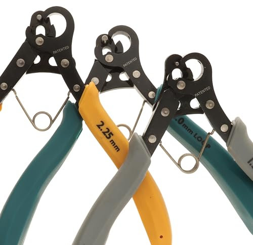 The Beadsmith One Step Loopers Combo Pack – Includes 1.5 mm, 2.25 mm & 3 mm Looper Pliers, Use with 18-26g Craft Wire, 3 pc