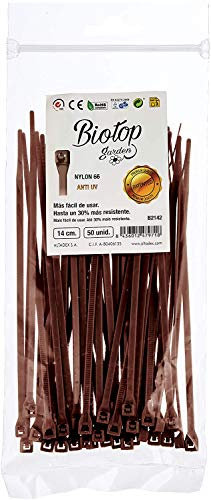 Biotop Lot de 50 Serre-câbles B2142 de 14 cm x 3 mm Marron