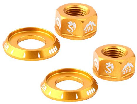 perfk 1 Paar Hub Mutter M10 Fahrrad Hinterradnabe, Gold