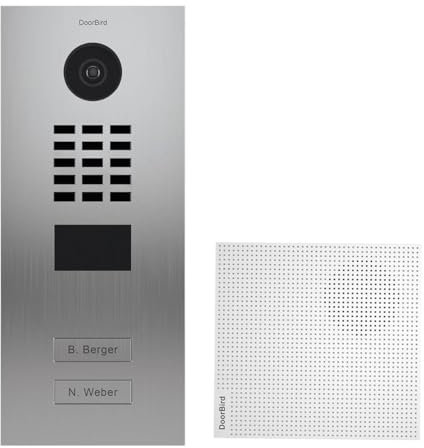 Portier vidéo IP 2 sonnettes + Carillon et Support de Montage - D2102V Eau SALEE KIT 3 INOX