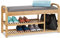Relaxdays Schuhbank mit Sitzfläche, Stauraum, Polster, Flur, niedrig, Bambus, Sitzbank HxBxT: 50x100,5x33 cm, grau/Natur