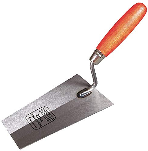 Toolty Grinded Carbon Steel Bucket Trowel - 200mm - Wooden Handle - for Brickwork and Plastering - Masonry - DIY - TLTY-0818