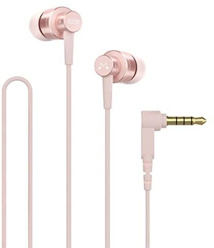 Soundmagic ES30 Wired Earbuds, No Mic, Pure HiFi Sound, 3.5mm Jack, Pink | Ultra-lightweight, Comfortable in-ear fit, Clear balanced sound, Passive noise isolation, Durable wired cable