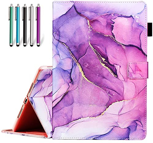CIAOYE for iPad 10.2 inch Case 9th 8th 7th Generation (2021/2020/2019 Release), PU Leather Smart Wake/Sleep Cover Folio Standing Protective Case for New iPad 10.2 inch/Air 3 10.5 inch, Marble Purple