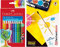 Faber-Castell 110912 - Farbstift Jumbo Grip Kartonetui 12er + Idena 10387 - Zeichenblock, DIN A4, 20 Blatt, 120 g/m², 1 Stück