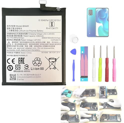 Aousavo BM4R ersatz akku Kompatibel mit Xiaomi Mi 10 Lite M2002J9G mit Free Toolkit