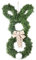 QYLJZB 61 cm großer Hasenkranz, faltbarer großer Osterkranz mit Schleife und süßem Schwanz, Osterhasentür, Wandkranz für Frühlingswand, Fensterdekoration, grün