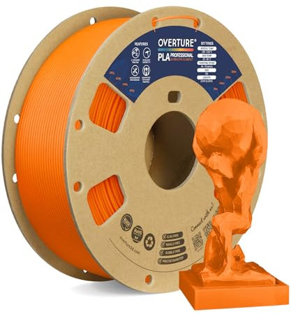 OVERTURE PLA Plus (PLA+) PLA-Filament 1,75 mm, professionelle PLA-Festigkeit, 1kg Filament (2,2 lbs), Maßgenauigkeit +/- 0,02 mm, für 3D-Drucker (Orange)