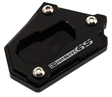 LongGreat CNC Aluminium Motorrad BM&W Seitenständer Vergrößern Unterstützung Fuß-Verbreiterung Ständer Platte für R1200GS/R1250GS/F750GS/F850GS ADV LC/Rallye HP (Schwarz,R1250GS)