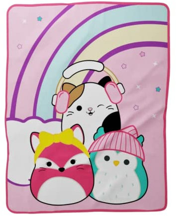 Franco Kids Bedding Superweicher Micro-Raschel-Überwurf, 116,8 x 152,4 cm, Squishmallows