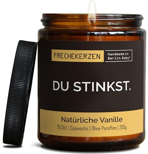 Lustige Duftkerze mit Spruch für Beste FreundIn | Handgemacht aus Sojawachs | In Geschenkbox | Nachhaltiges Geschenk Freundschaft Freundin Freund Partner Schwester BFF |Vanille