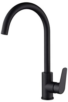 Mice - Grifería de cocina - Mezclador de Fregadero con Base Removible - 2 Funciones Caño Giratorio a 360° Grifo de Cocina Fregadero Agua Caliente y Fría - Color Negro Mate Fabricante Imex