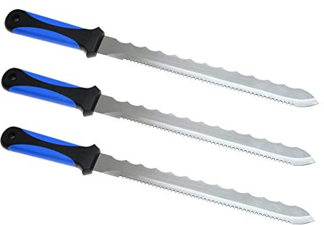 3 x Insulation Board Tool, Foam, Wool Cutting Tool, Saw RockWool Cutter Stainless Steel, Knife 420mm