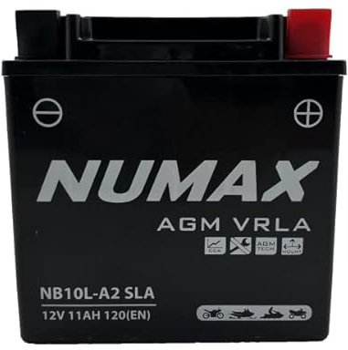Numax - Batterie moto NUMAX NB10L-A2 SLA 12V 11Ah 120A Dimensions: 136x75x141mm et plus à Droite