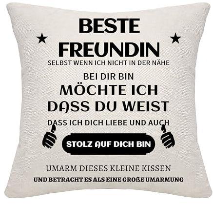 Erinnerungsgeschenk für Bestie Kissenbezug für Beste Freundin Frauen Mädchen Geburtstagsgeschenk Separates Geschenk BFF Geschenk für Frauen Freundschaftsgeschenk (Beste Freundin)